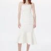 Victoria Beckham Scalloped Strap Flare Dress In White