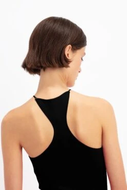 Victoria Beckham Strap Detail Knitted Gown In Black -Victoria Beckham 02 1778 B