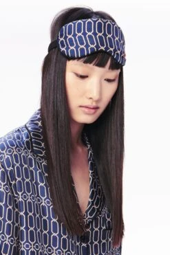 Victoria Beckham Chain Print Pyjama Set In Navy -Victoria Beckham 034 167 PYJAMA SET NAVY 3235 2700 4050 LR