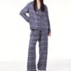 Victoria Beckham Chain Print Pyjama Set In Navy