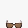 Victoria Beckham VB Monogram Detail Sunglasses In Dark Havana