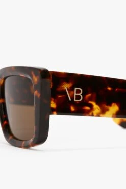 Victoria Beckham VB Monogram Detail Sunglasses In Dark Havana -Victoria Beckham 20230315 VB ACC 039026