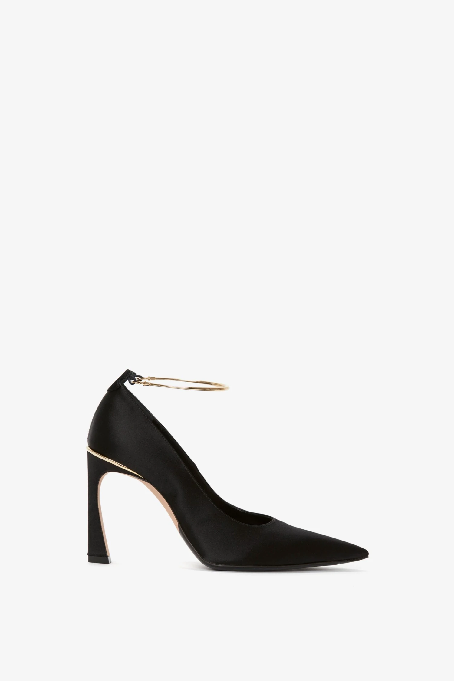 Victoria Beckham Pointy Toe Pump In Black Satin 1 Victoria Beckham Pointy Toe Pump In Black Satin