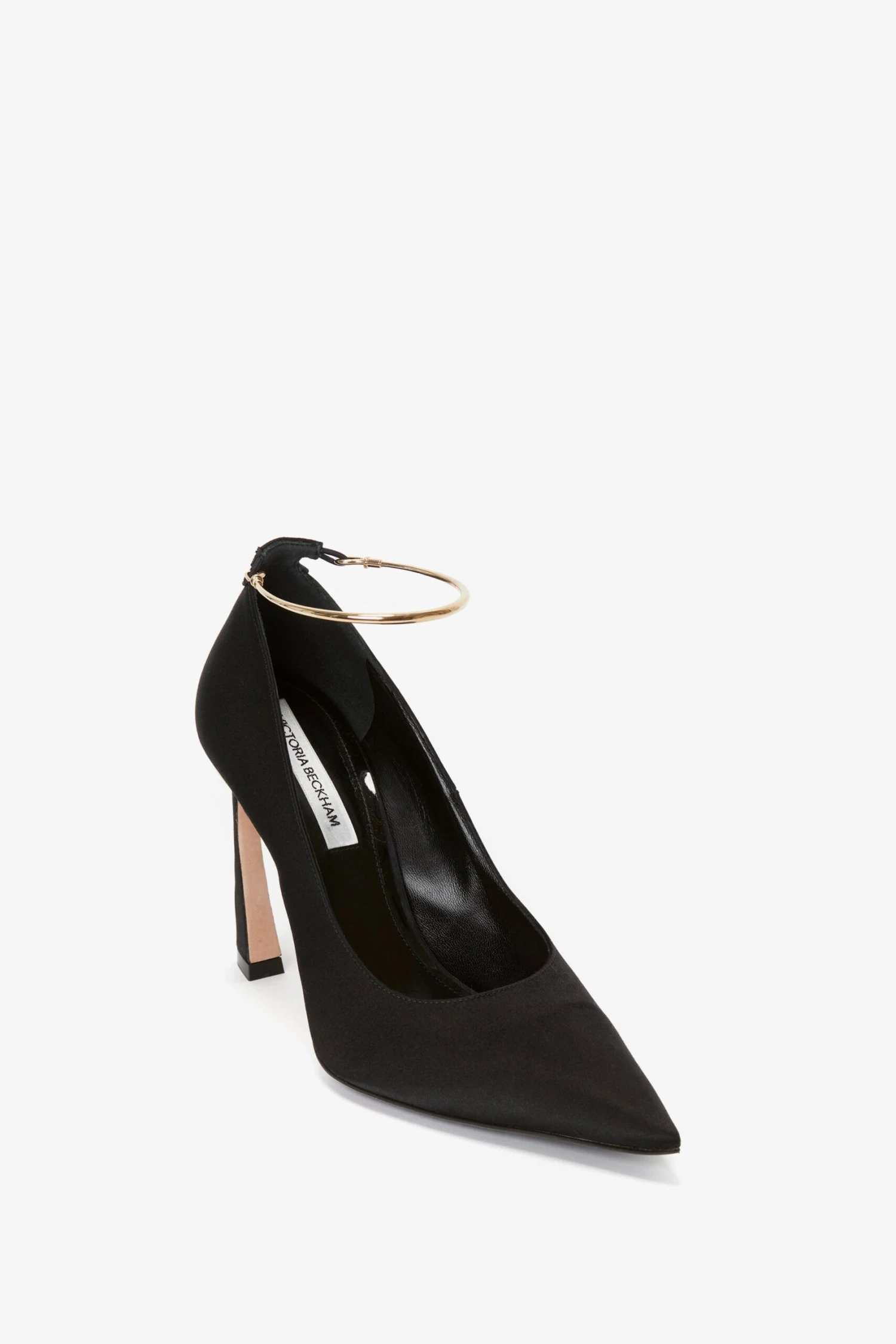Victoria Beckham Pointy Toe Pump In Black Satin 2 Victoria Beckham Pointy Toe Pump In Black Satin - Image 2