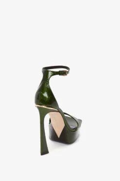 Victoria Beckham Squared Toe Platform Sandal In Green Grained Patent 6 Victoria Beckham Squared Toe Platform Sandal In Green Grained Patent -Victoria Beckham 20230613 VB ecom 022