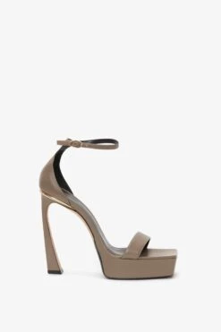 Victoria Beckham Squared Toe Platform Sandal In Beige