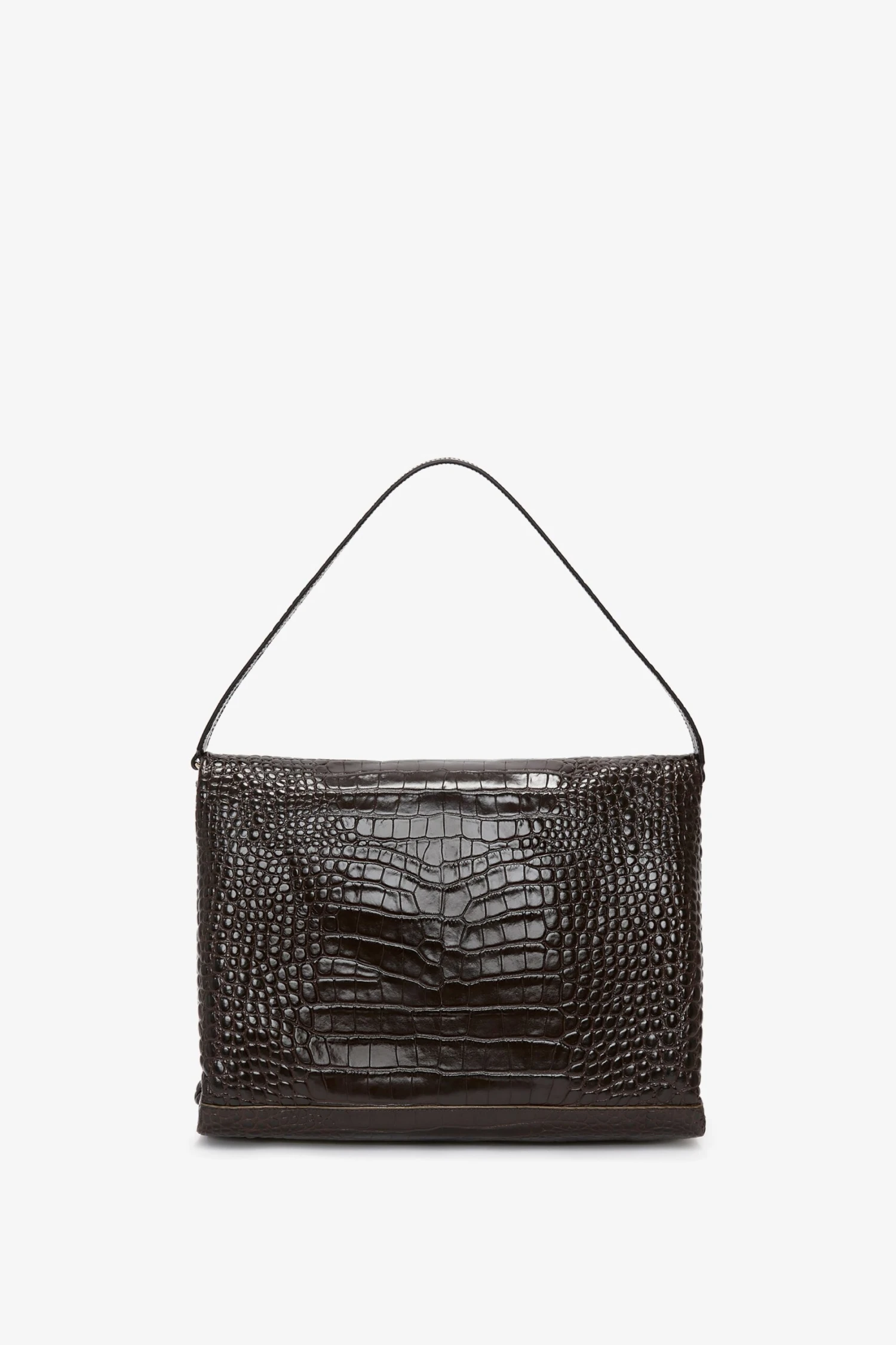 Victoria Beckham Jumbo Chain Pouch In Chocolate Croc-Effect Leather 5 Victoria Beckham Jumbo Chain Pouch In Chocolate Croc-Effect Leather - Image 5