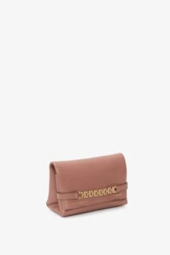 Victoria Beckham Mini Chain Pouch With Long Strap In Truffle Leather -Victoria Beckham 20230613 VB ecom 220