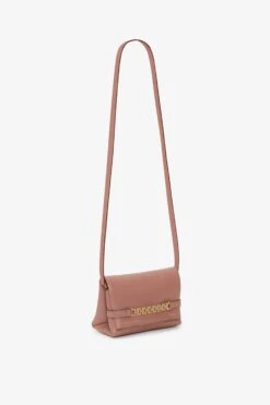 Victoria Beckham Mini Chain Pouch With Long Strap In Truffle Leather -Victoria Beckham 20230613 VB ecom 229