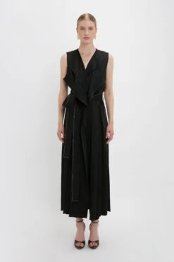Victoria Beckham Trench Dress In Black