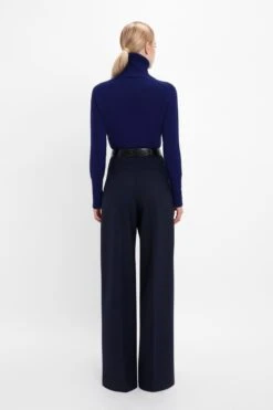 Victoria Beckham Polo Neck Jumper In Navy -Victoria Beckham 20230615 VB ecom 517 3f700f85 ff37 49ff b250 18be0307ef55
