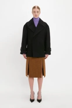 Victoria Beckham Oversized Pea Coat In Black 19 Victoria Beckham Oversized Pea Coat In Black -Victoria Beckham 20230615 VB ecom 623
