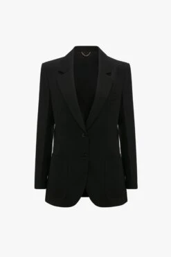 Victoria Beckham Patch Pocket Jacket In Black