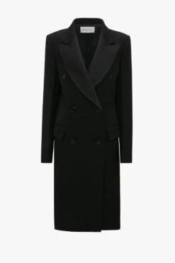 Victoria Beckham Double Breasted Tuxedo Coat In Black 15 Victoria Beckham Double Breasted Tuxedo Coat In Black -Victoria Beckham 20230616 VB ecom 11281 1124WCT005118A SS24P WARDROBE