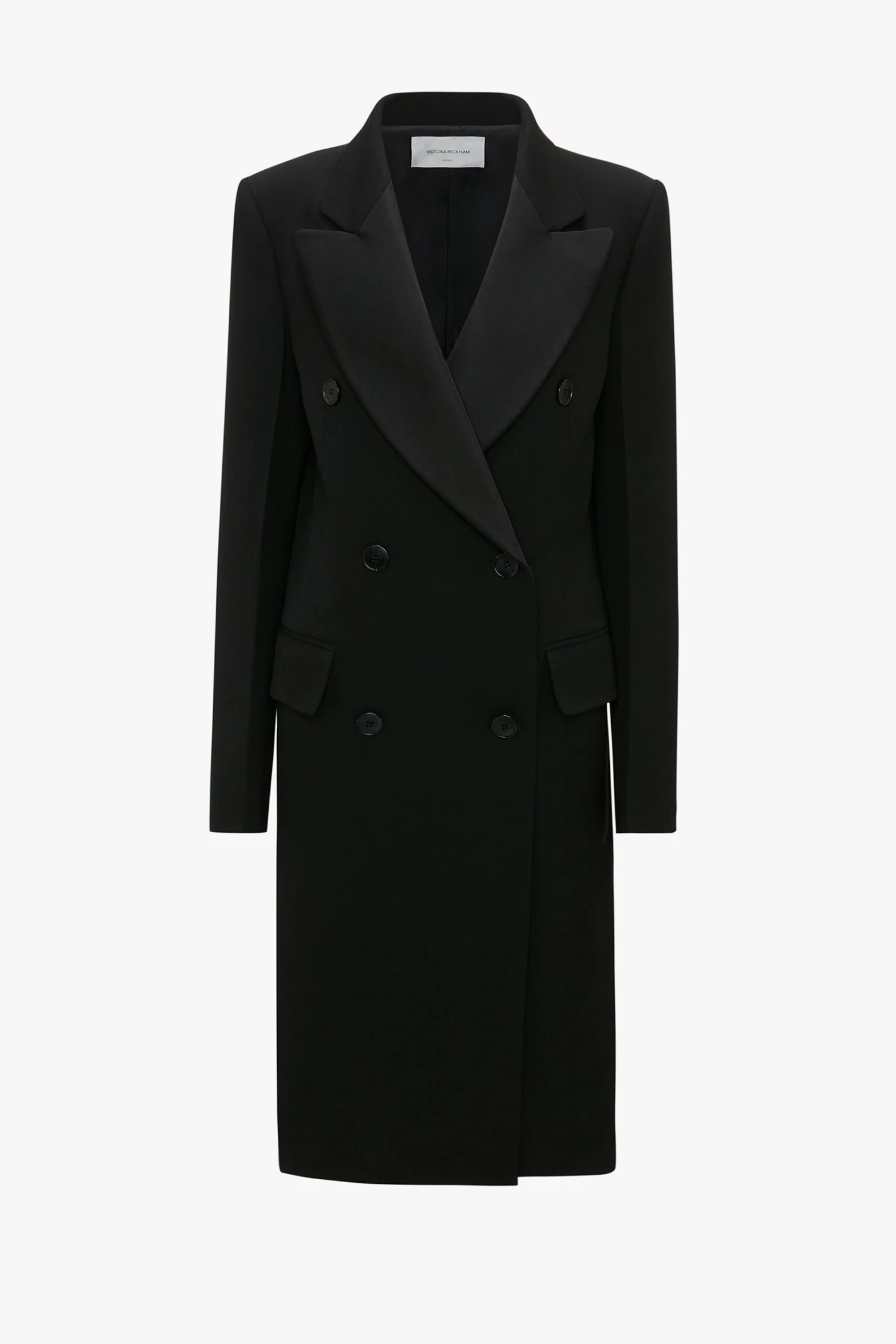 Victoria Beckham Double Breasted Tuxedo Coat In Black 8 Victoria Beckham Double Breasted Tuxedo Coat In Black - Image 8