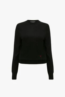 Victoria Beckham Merino Crew Jumper In Black -Victoria Beckham 20230616 VB ecom 11471