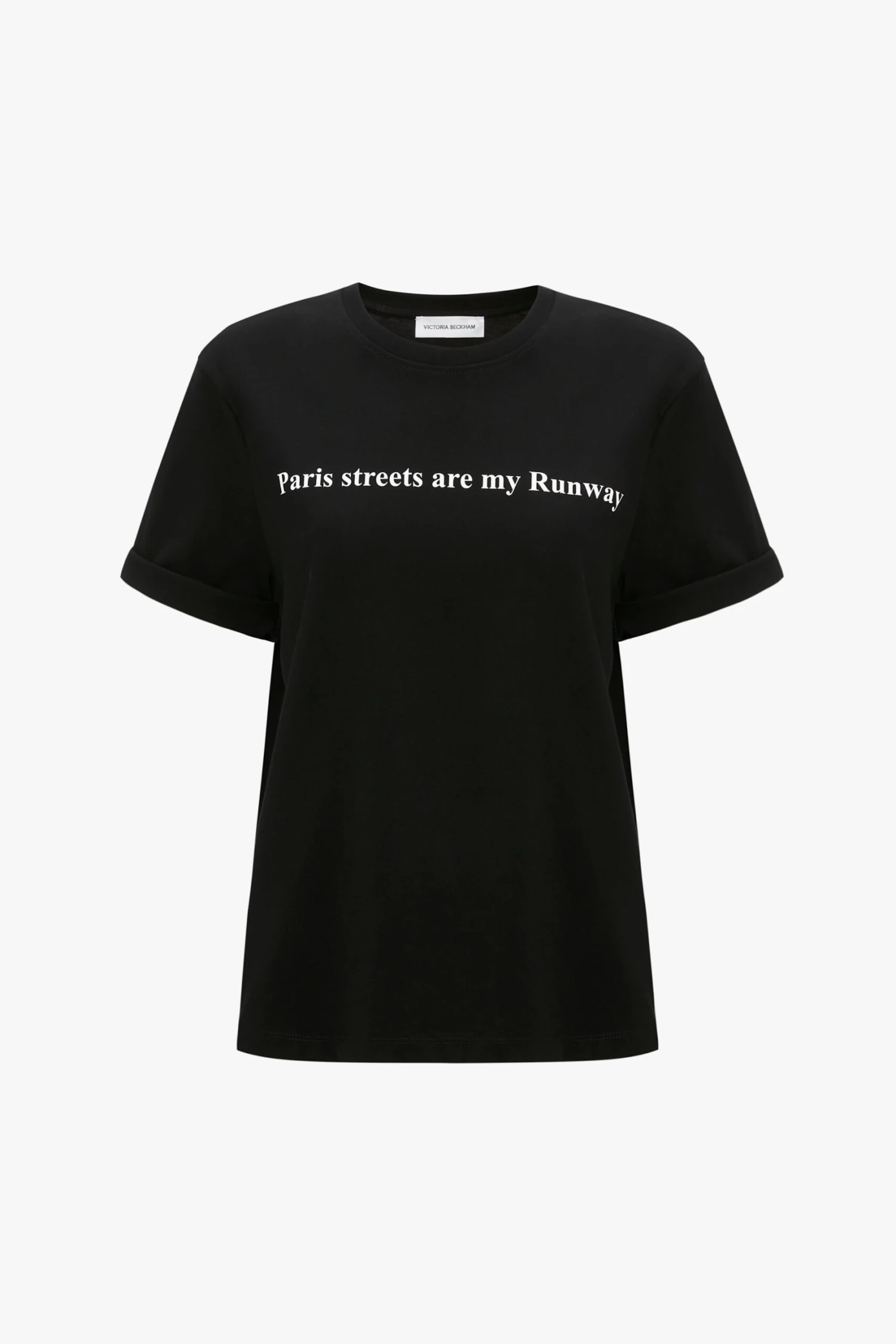 Victoria Beckham PARIS STREETS ARE MY RUNWAY T-shirt In Black 7 Victoria Beckham PARIS STREETS ARE MY RUNWAY T-shirt In Black - Image 7