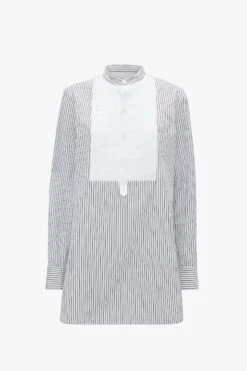 Victoria Beckham Tuxedo Bib Shirt In Black And Off-White -Victoria Beckham 20230616 VB ecom 11551 1124WSH005240A SS24P WARDROBE