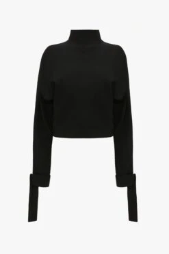 Victoria Beckham Tie Sleeve Ponti Top In Black -Victoria Beckham 20230616 VB ecom 11781 1124WTP005241A SS24P WARDROBE