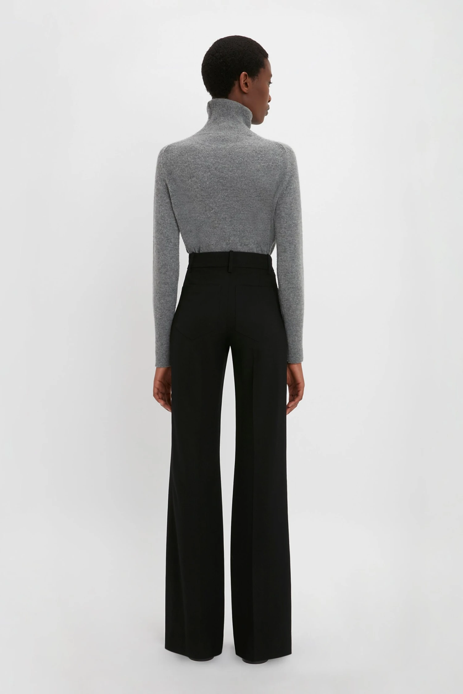 Victoria Beckham Polo Neck Jumper In Grey Melange 3 Victoria Beckham Polo Neck Jumper In Grey Melange - Image 3