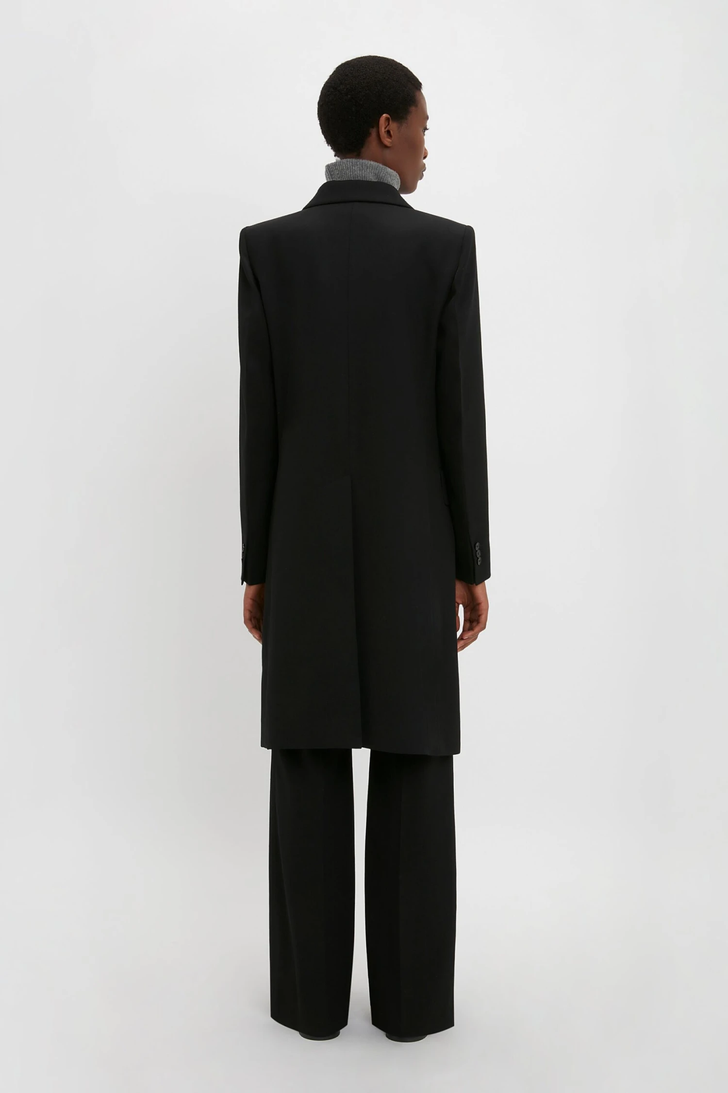 Victoria Beckham Double Breasted Tuxedo Coat In Black 3 Victoria Beckham Double Breasted Tuxedo Coat In Black - Image 3