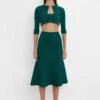 Victoria Beckham VB Body Cropped Cardi In Lurex Green