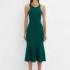 Victoria Beckham VB Body Sleeveless Dress In Lurex Green