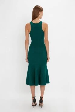 Victoria Beckham VB Body Sleeveless Dress In Lurex Green -Victoria Beckham 20230911 VB097