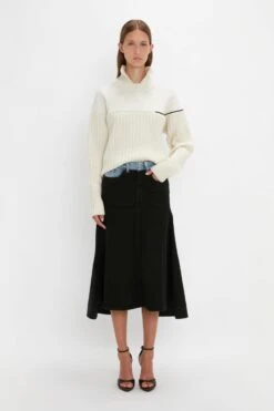 Victoria Beckham Collar Detail Jumper In Natural