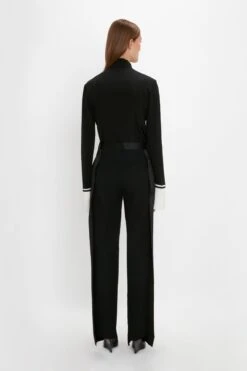Victoria Beckham Pleat Cuff Blouse In Black -Victoria Beckham 20230911 VB423