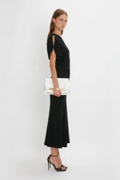 Victoria Beckham Gathered Waist Midi Dress In Black -Victoria Beckham 20230912 VB 460