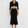 Victoria Beckham VB Body Cropped Cardigan In Black