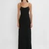 Victoria Beckham Floor-Length Cami Dress In Black