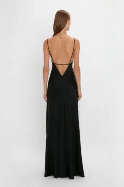 Victoria Beckham Floor-Length Cami Dress In Black -Victoria Beckham 20230912 VB 526