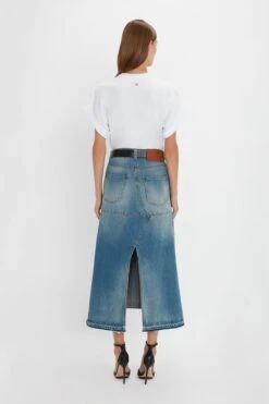 Victoria Beckham Patched Denim Skirt In Vintage Wash 9 Victoria Beckham Patched Denim Skirt In Vintage Wash -Victoria Beckham 20230912 VB 614
