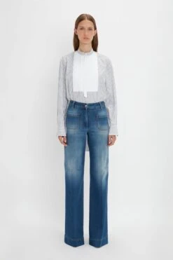 Victoria Beckham Tuxedo Bib Shirt In Black And Off-White