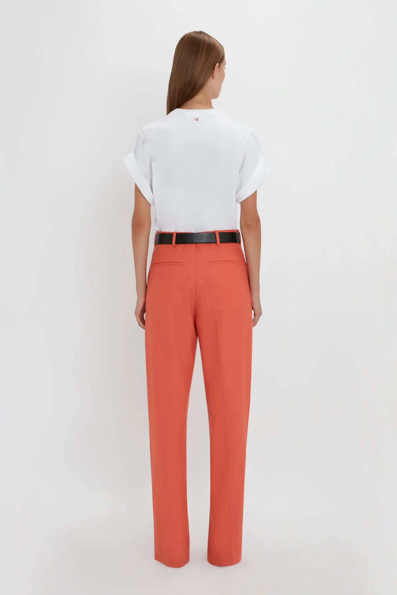 Victoria Beckham Single Pleat Trouser In Papaya 3 Victoria Beckham Single Pleat Trouser In Papaya - Image 3