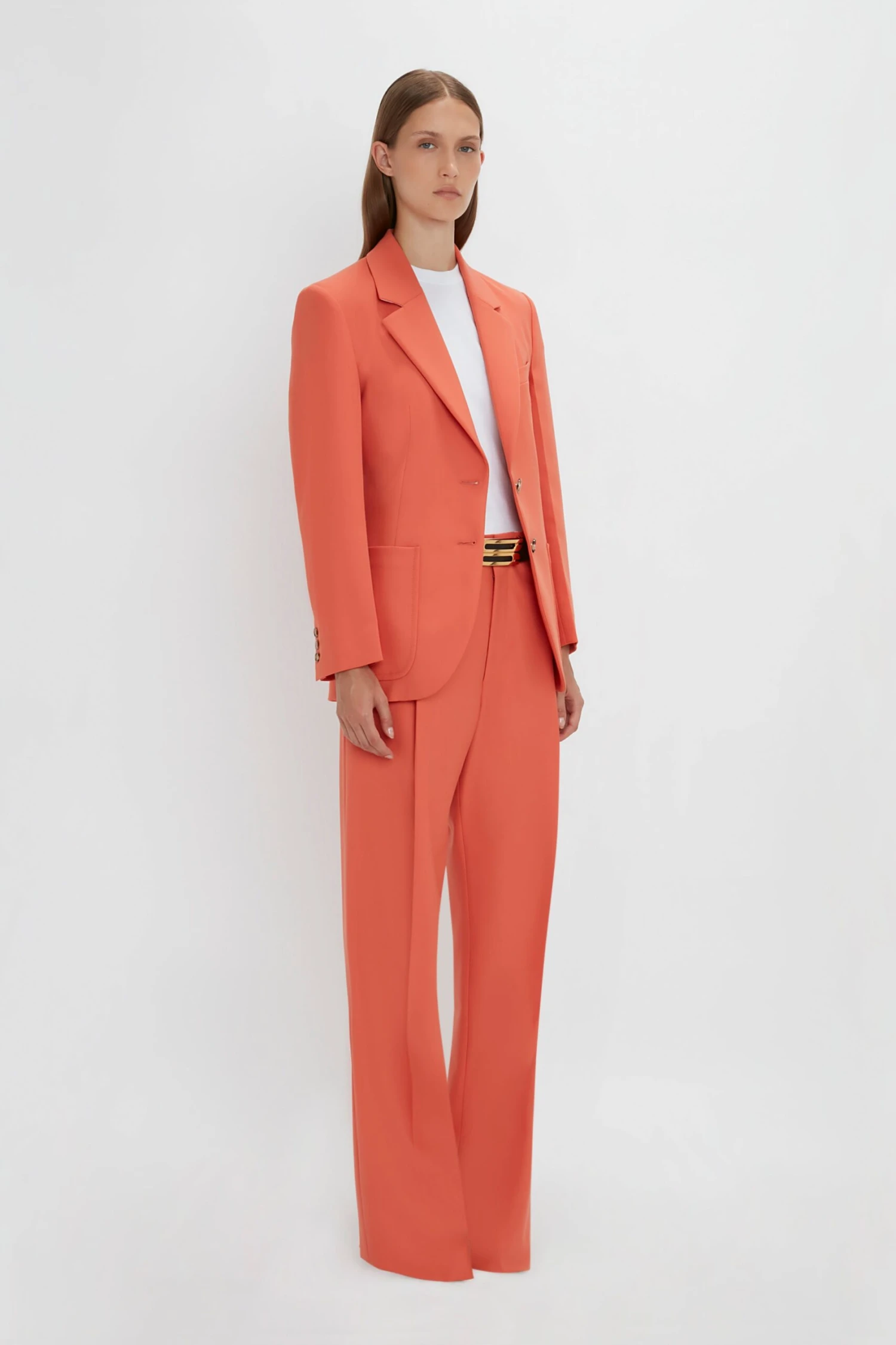 Victoria Beckham Patch Pocket Jacket In Papaya 3 Victoria Beckham Patch Pocket Jacket In Papaya - Image 3