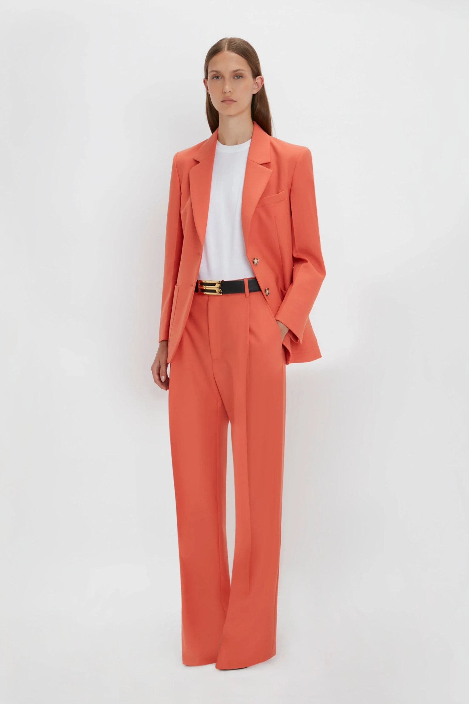 Victoria Beckham Patch Pocket Jacket In Papaya 2 Victoria Beckham Patch Pocket Jacket In Papaya - Image 2