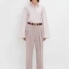 Victoria Beckham Button Detail Cropped Shirt In Rose Quartz