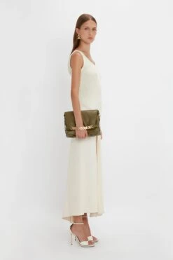 Victoria Beckham Sleeveless Tie Detail Dress In Cream -Victoria Beckham 20230912 VB 836