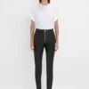 Victoria Beckham Slim Leather Trouser In Black