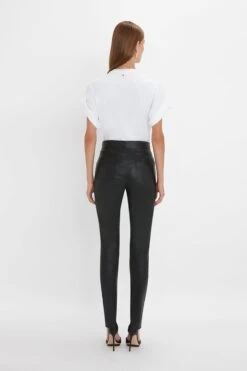 Victoria Beckham Slim Leather Trouser In Black -Victoria Beckham 20230912 VB 941