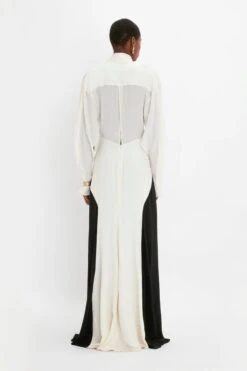 Victoria Beckham Tie Detail Gown In Vanilla-Black 10 Victoria Beckham Tie Detail Gown In Vanilla-Black -Victoria Beckham 20230913 VB 173
