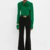 Victoria Beckham Gathered Detail Top In Emerald