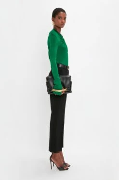 Victoria Beckham Gathered Detail Top In Emerald -Victoria Beckham 20230913 VB 194