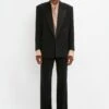 Victoria Beckham Satin Lapel Tuxedo Jacket In Black