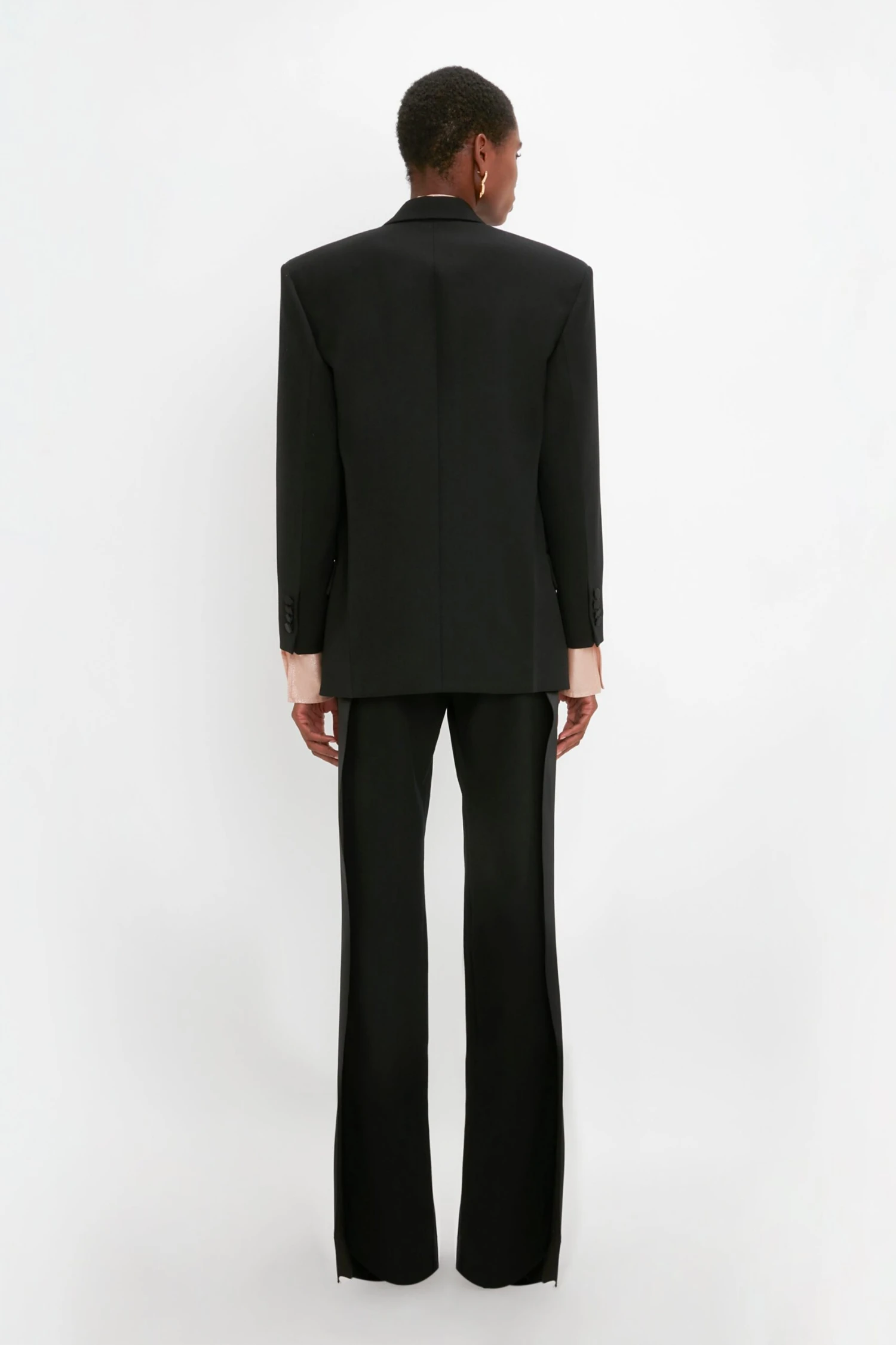 Victoria Beckham Satin Lapel Tuxedo Jacket In Black 3 Victoria Beckham Satin Lapel Tuxedo Jacket In Black - Image 3