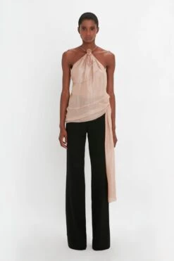 Victoria Beckham Flower Detail Cami Top In Rosewater