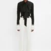 Victoria Beckham Cropped Kick Trouser In Ivory